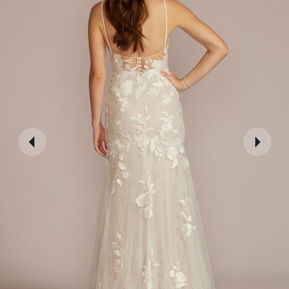 Melissa Sweet 3D Beaded Floral Wedding Dress - Picture 4 of 12